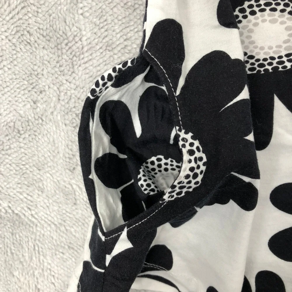 Carter's Top Girls Size 5 White Black Floral Daisy Red Pockets Long Sleeve Tunic